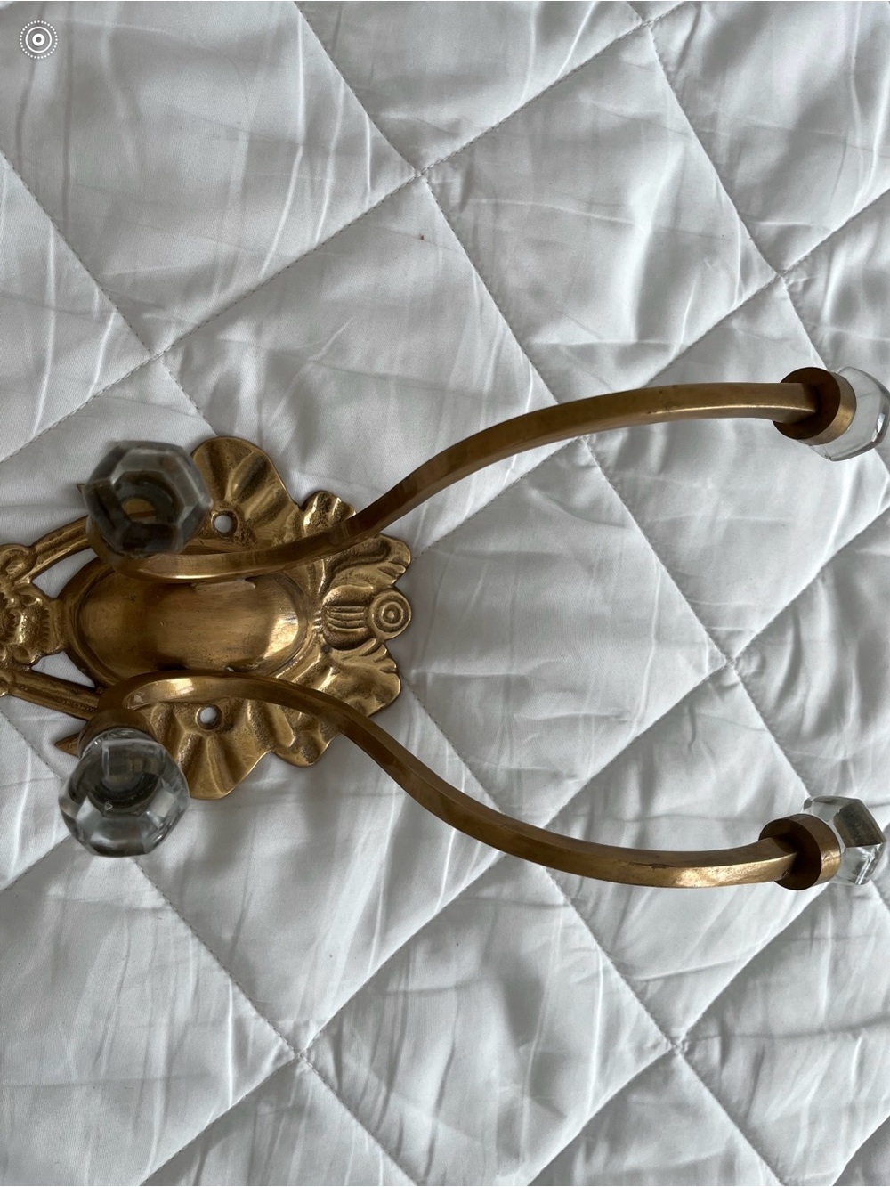 One Pair of Gold Two-Arm Wall Sconce with Glass Finials - Picture 3 of 4